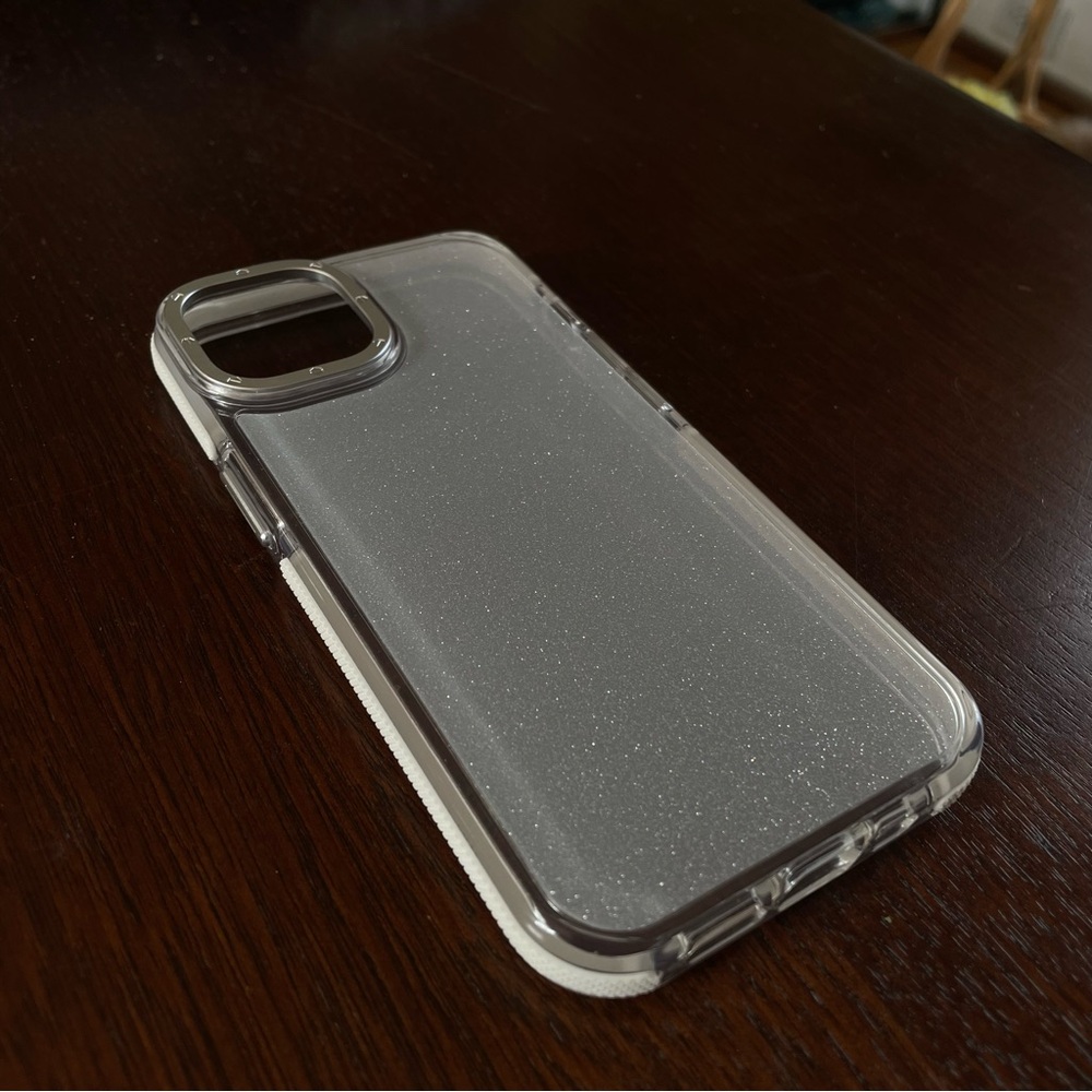 IPhone 12 Phone Case Glittery Silver New Without Tags